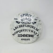 Ouija Cheese Board White Marble Black Lettering Round Charcuterie Serving Tray picture