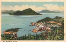 Postcard AK Aerial View of Wrangell Alaska Posted Linen Vintage PC f9049 picture