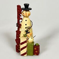 B. LLOYD ‘08  3.5” Believe SNOWMAN W Tinier Snowman And Three Gifts Wire Arms G4 picture