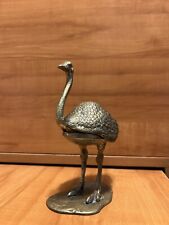 Arthur Court Bronze Ostrich With Clear Egg Copyrighted 1977 picture