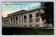 Columbus OH-Ohio, Carnegie Library, Exterior, Entrance, Vintage Postcard picture