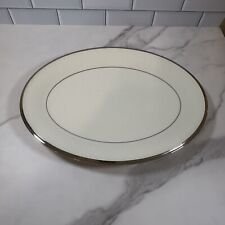 Rare Hard To Find LENOX Solitaire OVAL SERVING PLATTER Ivory W Platinum Rim 13” picture