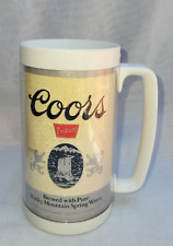 VTG Coors Beer Thermo-Serv Insulated Mug White Rock Stein Plastic 12 oz HANDLE picture