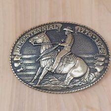 Tony Lama Collection Belt Buckle Cowboy Western Solid Brass Vintage # 1901 picture
