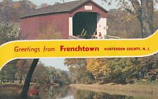 Postcard NJ Frenchtown Hunterdon County New Jersey Covered Bridge Greetings E38 picture