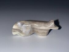 Native American Zuni Carved Stone Wolf Fetish Signed Jeff Yunie picture