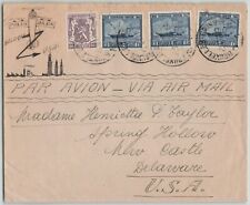 Belgium c. 1940s Brussls to Delaware USA Hand-Illustrated Airmail Cover  picture