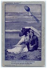 1909 Spooners Delight Couple Romance At The Beach Quincy Illinois IL Postcard picture