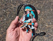 Zuni Bolo Tie Signed Beyuka Genuine Native American Handmade Jewelry Chief picture