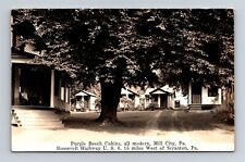 Postcard PA Mill City Purple Beech Cabins Roosevelt Highway RPPC c1920s S27 picture