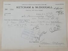 1908 Antique Document, Ketcham & McDougall, Brooklyn, New York, Signed picture