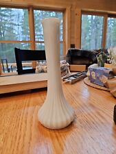 Vintage Hoosier Milk Glass Bud Vase/ #4096/ Ribbed Pattern/ 1970s picture