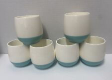 Bopp Decker VACRON Plastic Insulated Cups White/Turquoise Retro MCM- Set Of 6 picture