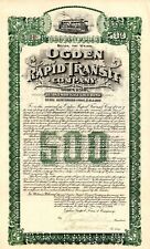 Ogden Rapid Transit Co. - 1904 - $500 Railroad Bond - Railroad Bonds picture