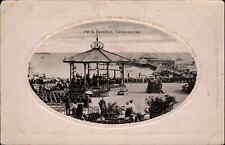 Clacton-on-Sea Essex Pier and Bandstand Frame Border Vintage RPPC Postcard picture