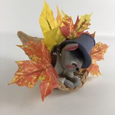 Annalee Mobilitee Doll Country Mouse Thanksgiving Cornucopia Vintage 90s picture