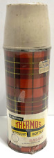 GENUINE THERMOS Vintage 1973 Red Black Tartan Plaid Bottle 2242 King Seeley NEW picture