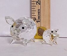 Small Swarovski Crystal Pigs Set Of 2 Different Sized picture