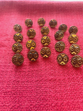 Victorian Ladies 3-Part Black Decorative Metal Buttons *21 picture