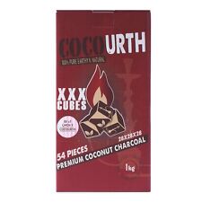 CocoUrth 54Pcs Natural Coconut Hookah Charcoal Coal Shisha Nara(BIG CUBES) 1kg picture