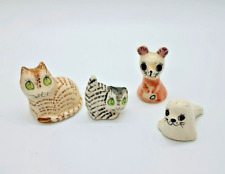 Vtg Philip Laureston Mini Figurines English Pottery 2 Cats Mouse & Seal Lot of 4 picture