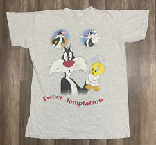 Vintage 1998 Looney Tunes Sylvester Tweety Bird Tweet Temptation Sleep Shirt picture