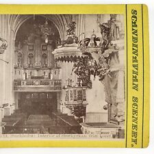 Stockholm Sweden Church Choir Stereoview c1870 Webster Albee Swedish Photo H1510 picture