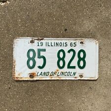 1965 Illinois License Plate Auto Tag Garage Decor Green White 85 828 picture