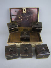 Vintage Kreamer Metal Spice Lock Box 6 Spice Tins and Old Spices Kitchen Rustic picture