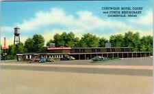GAINESVILLE, TX Texas   CURTWOOD HOTEL COURT  c1950s Cars  Roadside    Postcard picture