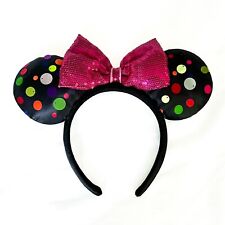 Disney Parks Rainbow Pride Sequin Polka Dot Minnie Mouse Ears Headband picture