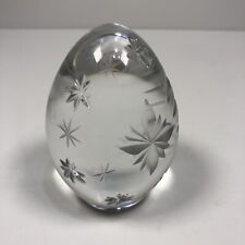 Sullivans Handmade 24% Lead Crystal Egg Paperweight Cut Glass Poland, 2000 picture