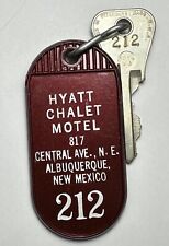 1960s HYATT CHALET MOTEL Hotel Room Key & Fob #212 Albuquerque New Mexico picture