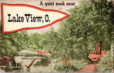 Postcard Lakeview, Ohio Lake View 0 Quiet Nook Divided Back Postmarked 1916 picture