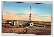 Oli Well Drilling Rig, Williston Basin, Western ND Vintage Postcard picture