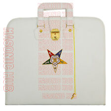 Masonic Regalia Hand Embroidered OES Masonic Apron Case with Handle [ WHITE ] picture