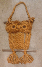 Macrame Jute Owl Wall Hanging Decor 1970s Vintage picture