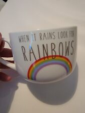 When It Rains Look For Rainbows Coffee Mug Tea Cup Large Pfaltzgraff  picture