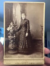 Vtg Cabinet Card Fancy Lady W/plant By Goff Of Wausau, Wis picture