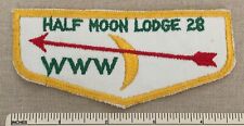 Vintage OA HALF MOON LODGE 28 Order of the Arrow FLAP PATCH WWW Kingston, NY picture