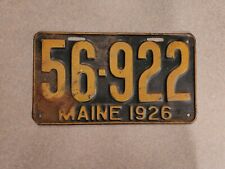 1926 Maine License Plate 56-922 Oldsmobile, Chevrolet, Buick, Dodge,pontiac,  picture