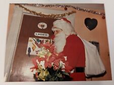 VTG Found Photo Santa - Chicago 1970s Midwest Chicagoland Christmas Bathroom picture