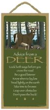 Advice from a Deer Inspirational Wood Wild Animal Nature Sign Plaque Made in USA picture