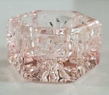 Vtg Pink Glass Open Salt Celler Star Cut Hexagon Shape picture