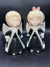 Vintage Hand Painted Cherub Angels w/ Songbooks Figurines 8.25 Inch Christmas picture