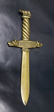 Antique Heavy Roma S.P.Q.R. Brass Knife Letter Opener, Romulus Remus wolf theme picture