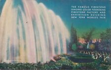 1939 WORLDS FAIR Firestone Singing Color Fountains New York Postcard picture