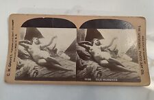 Victorian Nude “Idle Moments”Stereoview 7” Card 1900 Graves Universal Photo Art picture