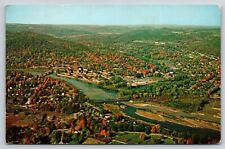 Warren Pennsylvania~Aerial Along Allegheny River~Kinzua Dam~PM 1968 Postcard picture