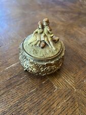 Vintage Metal And Porcelain Jewelry Box  picture